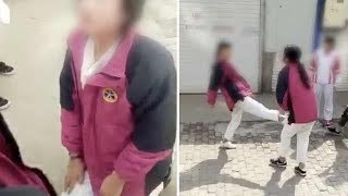 吉林一中学女生因口角，遭跪地围殴