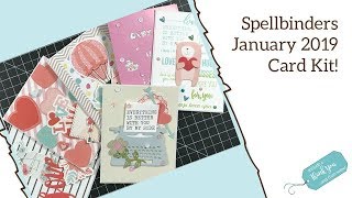 6 Cards - 1 Kit \u0026 Reveal | Spellbinders Monthly Card Kit | You're My Type | January 2019