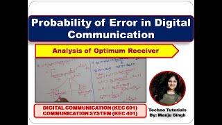 UNIT-4 L1 | Optimum Receiver in Digital Communication| Probability of Error in Digital Communication