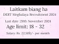 Laitkam biang ha DERT Meghalaya November 2024