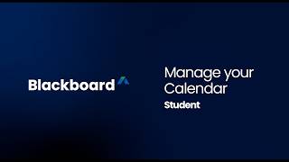 Manage your Blackboard Calendar - Students