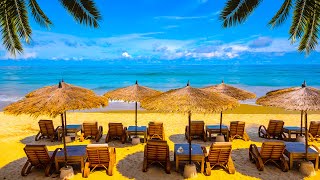 Bossa Nova Music with Ocean Waves Sounds at Hawaii Cafe Ambience ☕ Beach Background for Relaxation