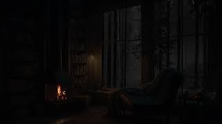 Rain \u0026 Crackling Fireplace to Say Goodnight to Stress - Stress Relief Serenade