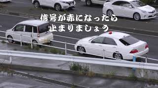 【警察】赤無視050 信号無視をした軽乗用車を追う白い覆面パトカー