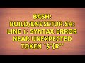 bash: build/envsetup.sh: line 1: syntax error near unexpected token `$'{r''