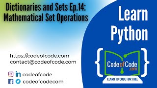 Learn Python | Chapter 06: Dictionaries and Sets Ep.14: Mathematical Set Operations | CodeOfCode
