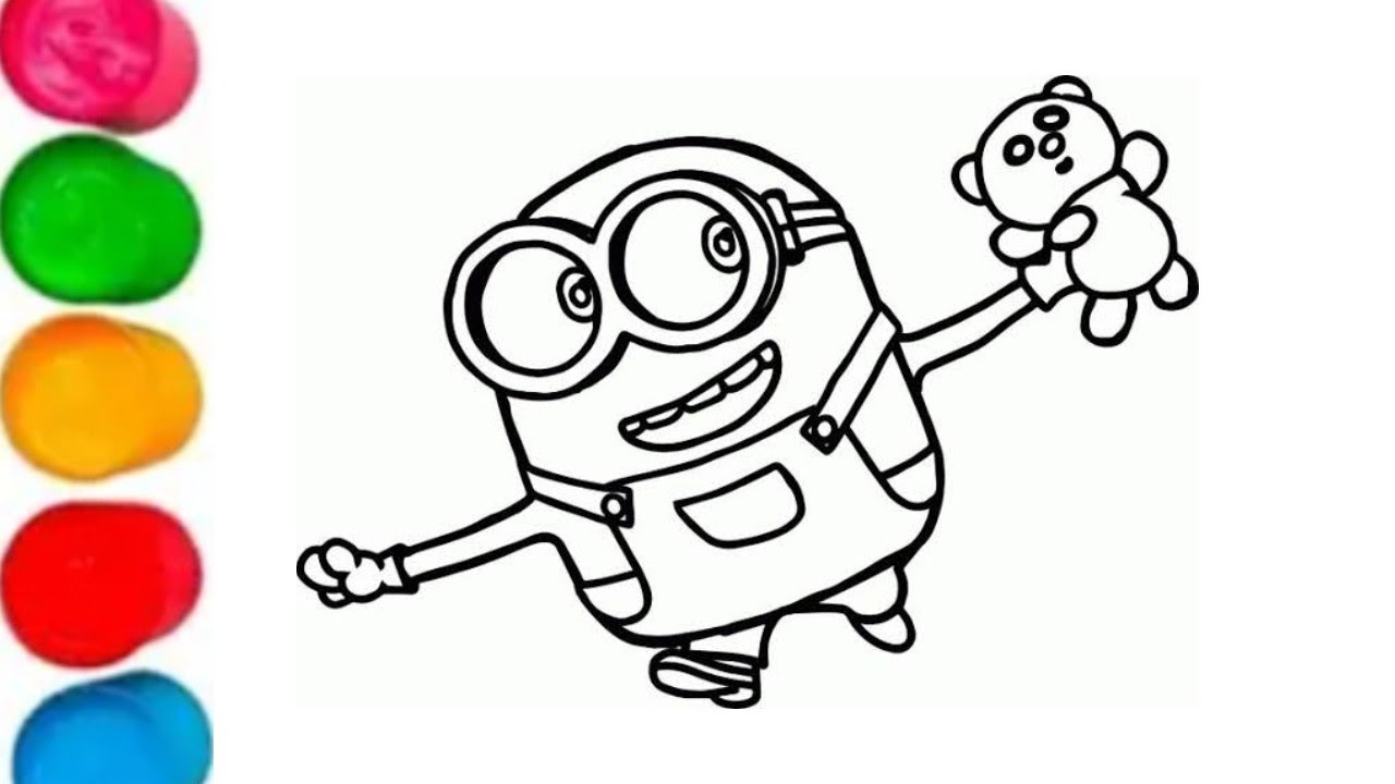 Minions Drawing Coloring Painting For Kids And Toddlers Youtube