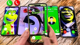 Magic Invsible Phones Incoming Calls iPhone 14 PM + Xiaomi 13 + Z Fold 4 + iPhone XS \u0026 Face to Call