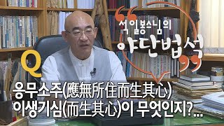 야단법석 제107회... 응무소주(應無所住而生其心) 이생기심(而生其心)이 무엇인지?...