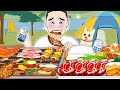 Honbab - Korean BBQ solo camping eating show (Steak, Pork belly)| Mukbang Animation