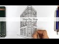 How to Draw A Building in Two Point Perspective | Step By Step