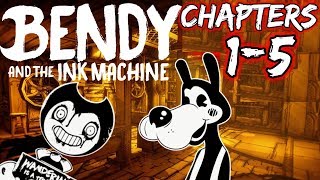 Bendy and the Ink Machine Chapters 1-5 FULL PLAYTHROUGH HD | Bendy and the Ink M