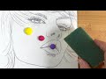 How To Colour A Portrait With A Sponge ./ Acrylic Painting