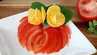 Salad decoration in plate ideas | Fruit Vegetable Carving Garnish & Cutting Tricks