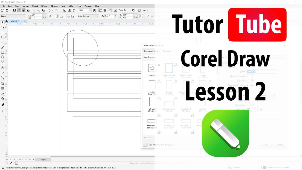 Corel Draw Lesson 2 Accessing Different Workspaces Youtube