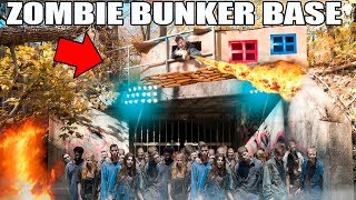 BOX FORT ZOMBIE BUNKER BASE IN THE WOODS!! 📦🔥 24 Hour Challenge