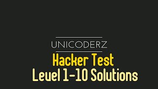 Hacker Test Level 1-10 Solution