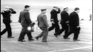 Chinese dignitaries inspect US Marines aboard the USS Wasp underway in the South ...HD Stock Footage