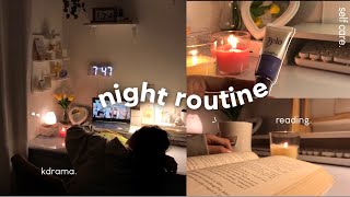my cozy, peaceful, & productive night routine 🌙 reading, self care, k-drama