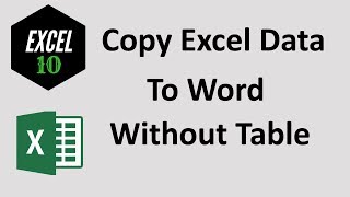 How To Copy Excel Data To Word Without Table
