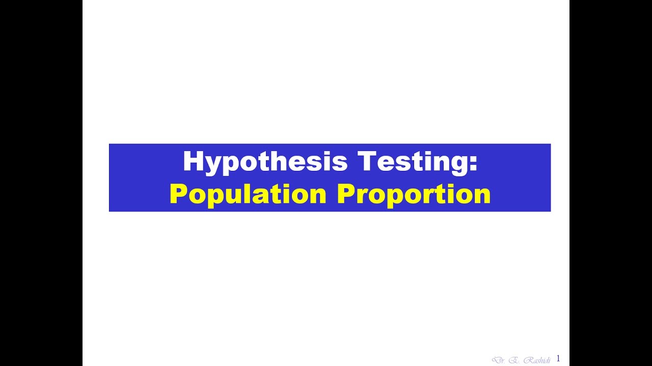 Hypothesis Testing For Proportion Youtube