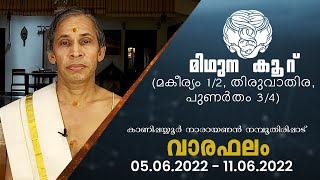 മിഥുനം രാശിക്കാരുടെ ഈ ആഴ്ച്ചയിലെ വാരഫലവുമായി കാണിപ്പയ്യൂർ നാരായണൻ നമ്പൂതിരിപ്പാട്