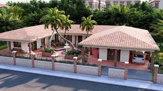 Casa campestre colonial de 26 x 17,5 metros