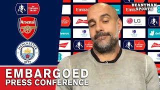 Pep Guardiola - Arsenal v Man City - Embargoed Pre-Match Press Conference - FA Cup Semi-Final