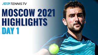 Cilic Faces Dzumhur; Millman Duels With Bonzi | Moscow 2021 Highlights Day 1