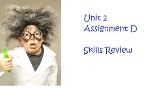 BTEC Applied Science: Unit 2 Assignment D