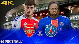 eFootball 25 - Arsenal vs. PSG | UCL 1/10/2024 | 4K