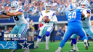 Detroit Lions vs. Dallas Cowboys | 2022 Week 7 Game Highlights