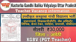 Kasturba Gandhi Balika vidyalaya vacancy 2025 | Kasturba vidyalaya teacher vacancy Amethi