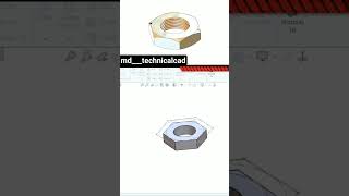 Thread Nut Tutorial#solidworks #drawing #tutorial #3ddrawing