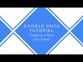Google Docs: Creating a New Document