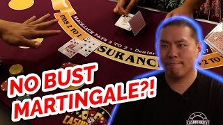 CAN YOU MARTINGALE 313 NO BUST!? - Blackjack Strategy Review