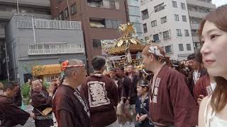 深川神明宮　例大祭　勇壮な水掛け祭　町神輿連合渡御（勢揃い）　2024/08/18  c16