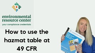 How to use the DOT's Hazmat Table