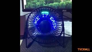 6 Inch 3-in-1 Desktop Temperature LED Display Clock Fan Mini USB Table Fan  on TVC-Mall.com