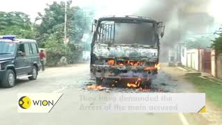 Watch: Protests in Allahabad over killing of dalit Student, Bus set on fire