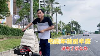 电动车骑到半路没电了怎么办？美女跟炮哥说了啥，大家都逗乐了【广西四炮】