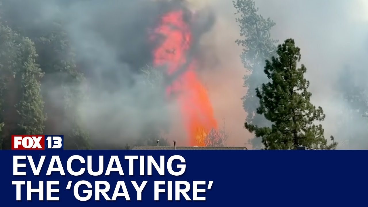 Evacuating After Gray Fire Explodes In Spokane County - YouTube