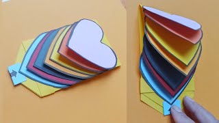 diy_waterfall card for multiple  messages/ origami/ كيف تصنع  مطوية جميلة مطوية تنسحب