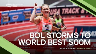 Femke Bol 🇳🇱 destroys the world 500m indoor best 🤯 | World Indoor Tour 2023