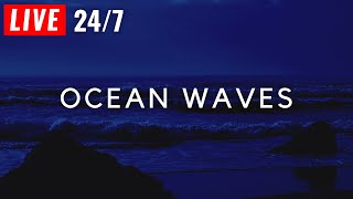 🔴 Ocean Waves for Deep Sleep | Waves Crashing on Beach at Night for Insomnia. Wave Sounds to Relax