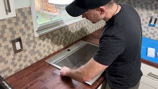 How to instal a new kitchen sink - cutout countertop etc: Full step by step guide KRAUS Drop-In bowl