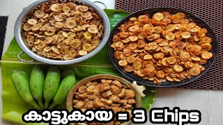 പാളയംകോടൻ കൊണ്ട്  മൂന്നു തരം വറുത്തുപ്പേരി/small banana fry/three variety chips