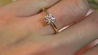 MZ004 Yellow Gold Moissanite Solitaire Ring