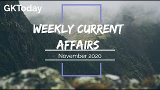 November 2020 current affairs in English | Week 3