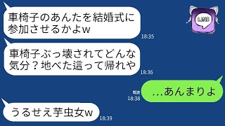 車椅子に乗っている私を見下し、結婚式の会場の前で義妹に蹴られて車椅子が壊れた。「地面を這って帰れ、芋虫」と言われて、夫が激怒し、義妹は全てを失ってしまった。